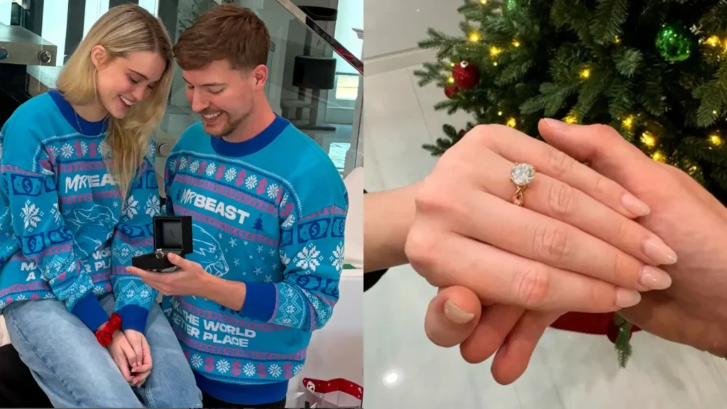 MrBeast se compromete con Thea Booysen en sorprendente pedida navideña